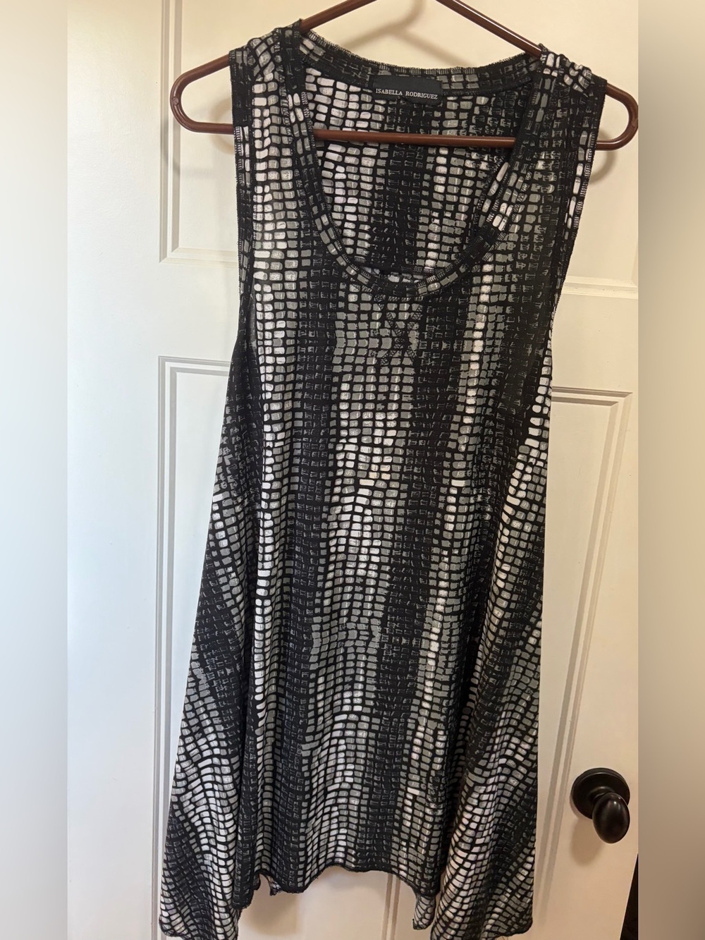 Black & White Patterned Sleeveless Dress
